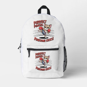 Muay Thai Boxing Cute Anime Cat Backpack