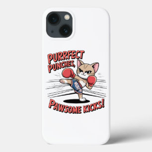Muay Thai Boxing Cute Anime Cat T-shirt iPhone 13 Case