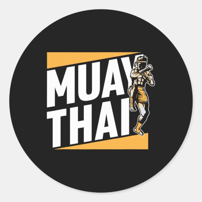 Muay Thai Boxing Hob  Classic Round Sticker (Front)