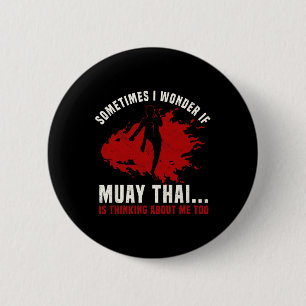 Muay Thai Boxing Teacher Kickboxing Martial Arts I 2 Inch Round Button