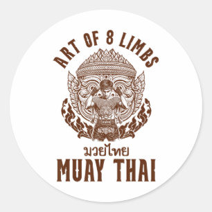 Muay Thai Boxing Thai Boxing Boxer Art Of 8 Limbs Classic Round Sticker