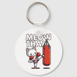 Muay Thai Cat Keychain