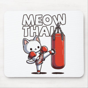Muay Thai Cat  Mouse Pad