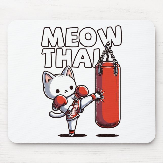 Muay Thai Cat  Mouse Pad (Front)