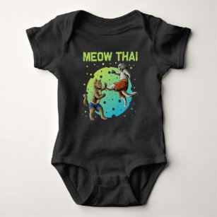 Muay Thai Cats Humour Thai Boxing Fighter Baby Bodysuit