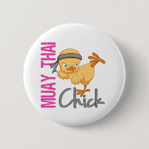 Muay Thai Chick 2 Inch Round Button