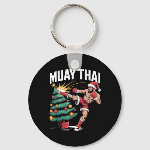 Muay Thai Christmas Tree Martial Arts Kickboxing Keychain