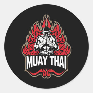 Muay Thai - Cool Thai Boxing Fighter Classic Round Sticker