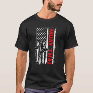Muay Thai Fighter American Flag Martial Arts Bjj T-Shirt