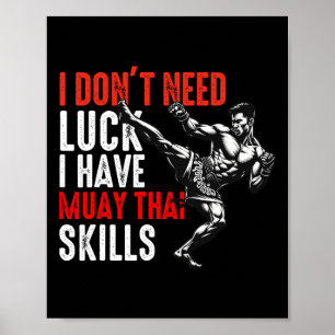Muay Thai Fighter For Men Dad Boys Thai Kickboxing Poster
