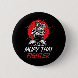 Muay Thai Fighter Martial Arts Boxing Hob  2 Inch Round Button