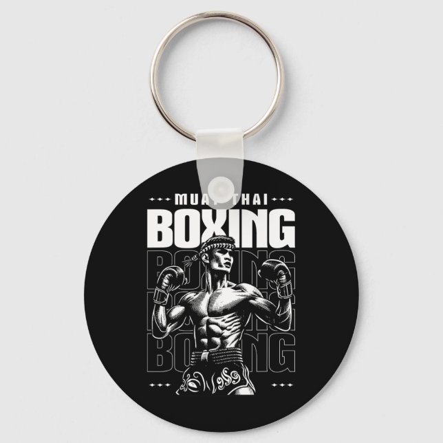 Muay Thai Fighter Mma Vintage  Keychain (Front)