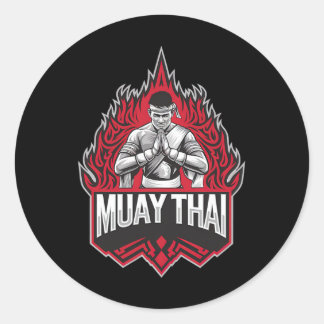 Muay Thai Fighter - Thai Boxing Classic Round Sticker
