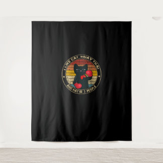 Muay Thai Funny Cat Kickboxing Thailand Boxing Cat Tapestry