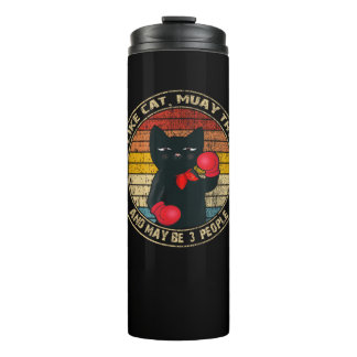 Muay Thai Funny Cat Kickboxing Thailand Boxing Cat Thermal Tumbler