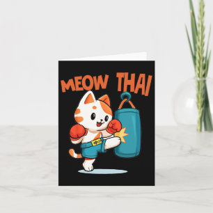 Muay Thai Funny Cat Lover Thai Boxing Thailand Meo Card