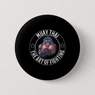 Muay Thai Gorilla - Art Of Fighting Thai Boxing  2 Inch Round Button