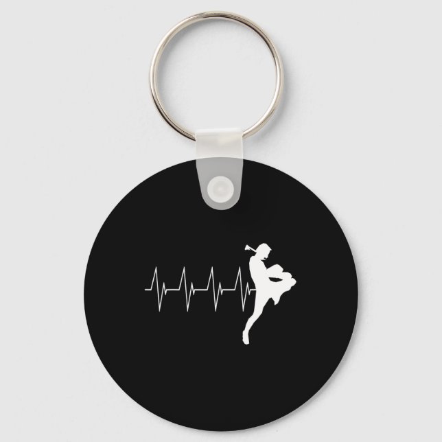 Muay Thai Heartbeat Thai Boxing  Keychain (Front)