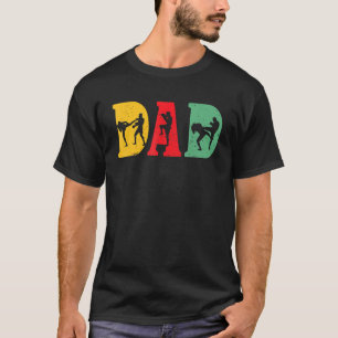 Muay Thai Kick Boxing Martial Art Retro Artsy Dad T-Shirt