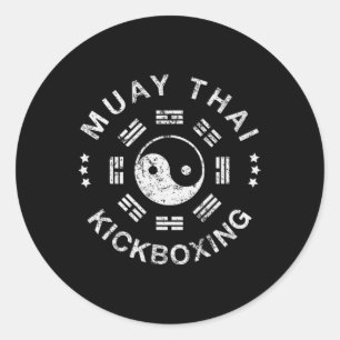 Muay Thai Kickboxing _1 Classic Round Sticker