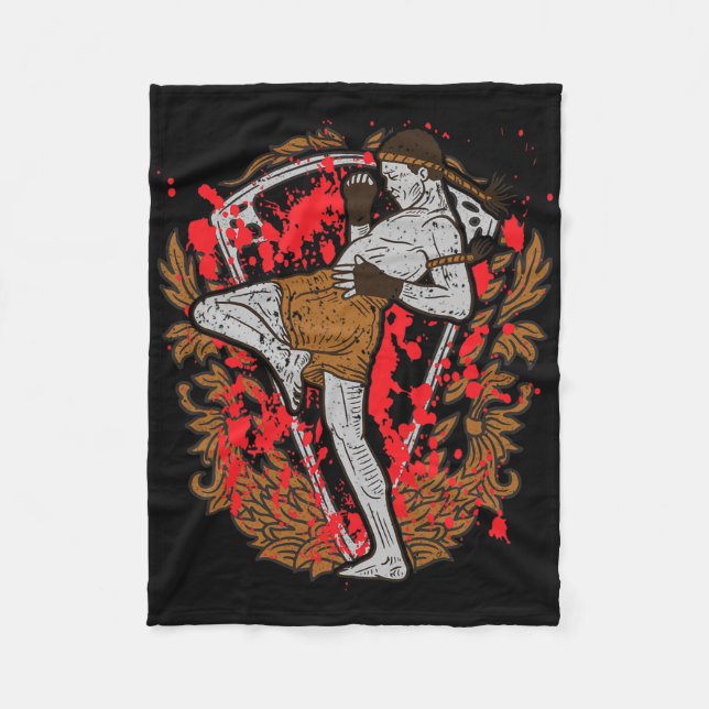 Muay Thai Kickboxing _3  Fleece Blanket (Front)