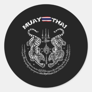 Muay Thai Kickboxing Thailand Classic Round Sticker