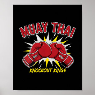 Muay Thai Knockout Kings Red Boxing Glove Fighter Poster