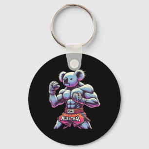 Muay Thai Koala Kickboxing Fighter Funny Keychain