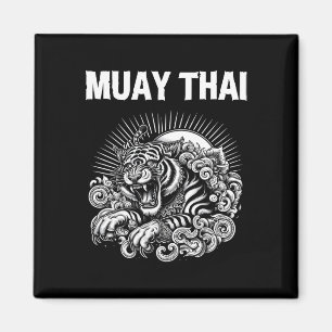 Muay Thai Language Tattoo Tiger Roar Kickboxing Th Magnet