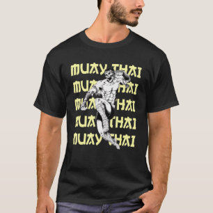 Muay Thai Leaping Fighter Skull Mma Jiu-Jitsu Figh T-Shirt