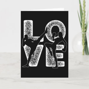 Muay Thai Love Word Theme Graphic Design Kickboxin Card