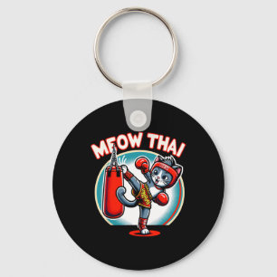 Muay Thai Martial Art Thai Boxing Cat Meow Thai Fo Keychain