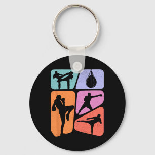 Muay Thai Martial Arts Kids Boys Men Kickboxing Keychain