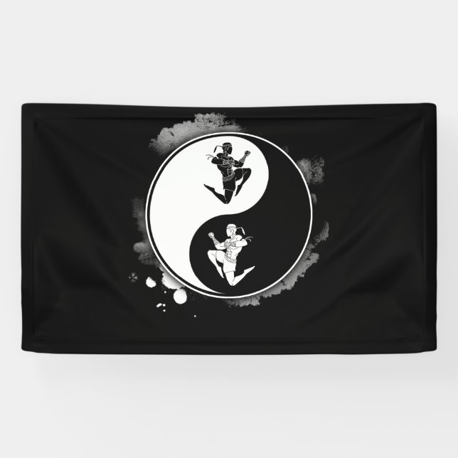 Muay Thai Martial Arts Thai Boxing Yin Yang Coach Banner (Horizontal)