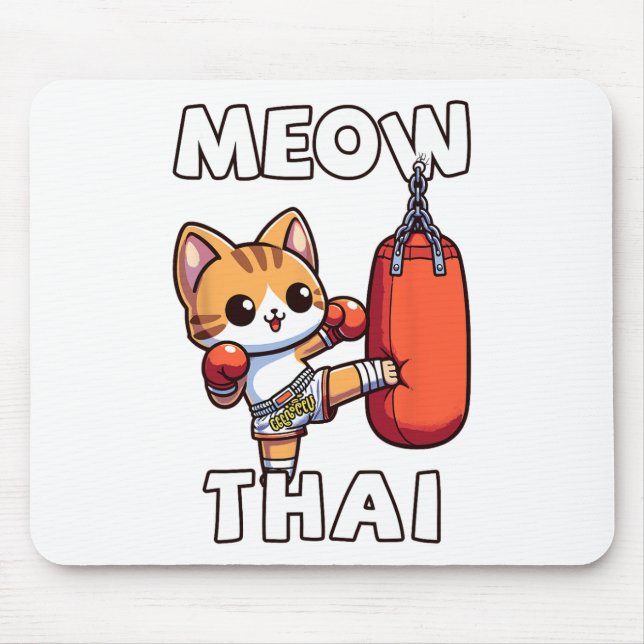 Muay Thai Meow Thai  Mouse Pad (Front)