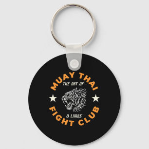 Muay Thai Mma Fight Tattoo Tiger Art Of 8 Limbs Ki Keychain