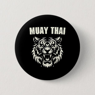 Muay Thai Mma Fight Tattoo Tiger Roar Kickboxing T 2 Inch Round Button