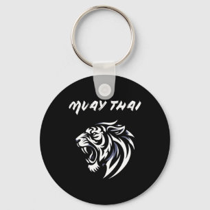 Muay Thai Mma Fight Tattoo Tiger Roar Kickboxing T Keychain