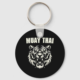 Muay Thai Mma Fight Tattoo Tiger Roar Kickboxing T Keychain