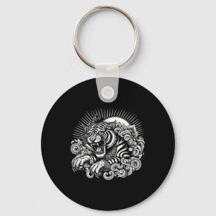 Muay Thai Mma Fight Tattoo Tiger Roar Kickboxing T Keychain
