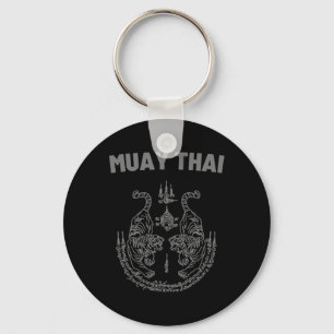 Muay Thai Mma Fight Tattoo Twin Tiger Kickboxing T Keychain