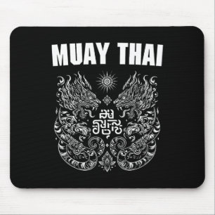Muay Thai Mma Fight Tattoo Twin Tiger Kickboxing T Mouse Pad