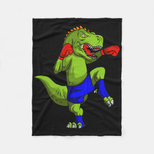 Muay Thai Mma Fighter T-rex Mixed Martial Art Comt Fleece Blanket