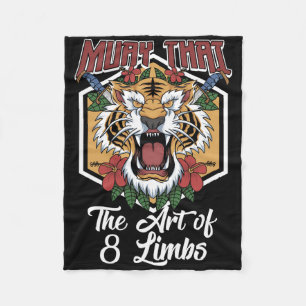 Muay Thai Mma Tiger 8 Limbs Art Kickboxing Fleece Blanket