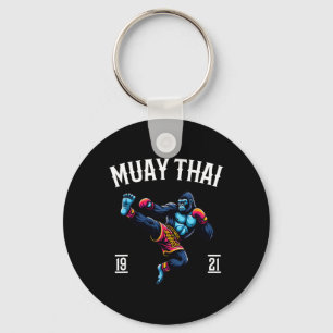 Muay Thai Monkey - Kickboxing And Monkey Thai Boxi Keychain