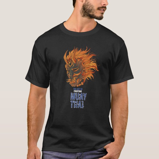 Muay Thai Oni Mask Hannya Thailand Thai Boxing MMA T-Shirt (Front)