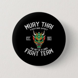 Muay Thai Oni - Thai Boxing And Kickboxing  2 Inch Round Button