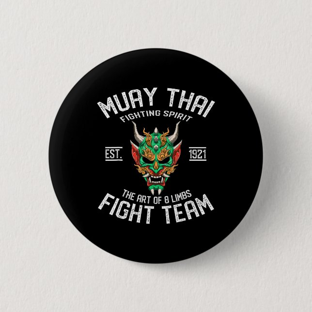 Muay Thai Oni - Thai Boxing And Kickboxing  2 Inch Round Button (Front)