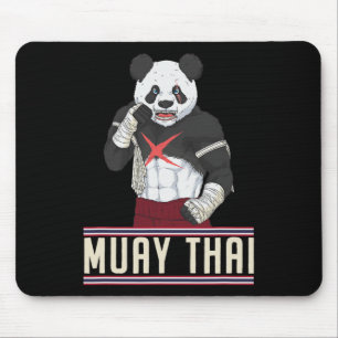 Muay Thai Panda Kickboxing Fighter Mouse Pad