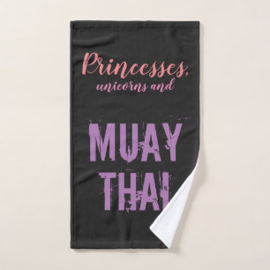 Muay Thai - princesses and unicorns Hand Towel
